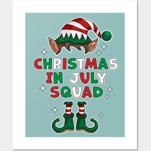 Christmas In July Squad Funny Summer Xmas Elf Posters and Art